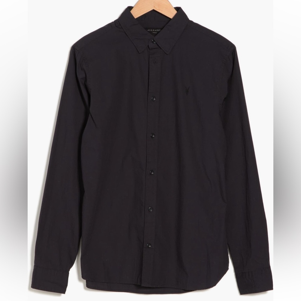 NWT AllSaints Charcoal Button-Up Shirt